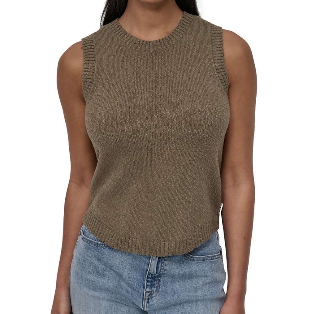 DKNY Jeans Sleeveless Knit Top in Utility Green